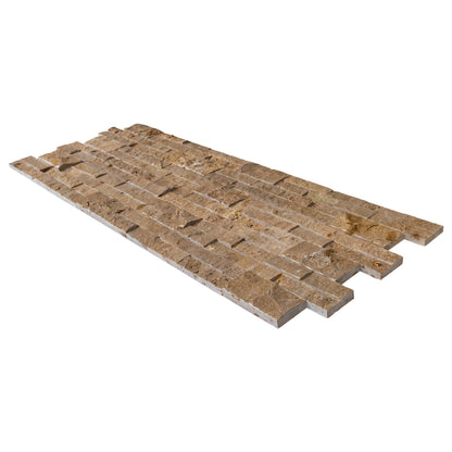 Noce Brown Ledger 3D Panel 6"x24" Natural Travertine Wall Tile - Full Truckload