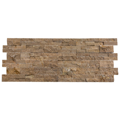 Noce Ledger 3D Panel 6"x24" Split-face Natural Travertine Wall Tile