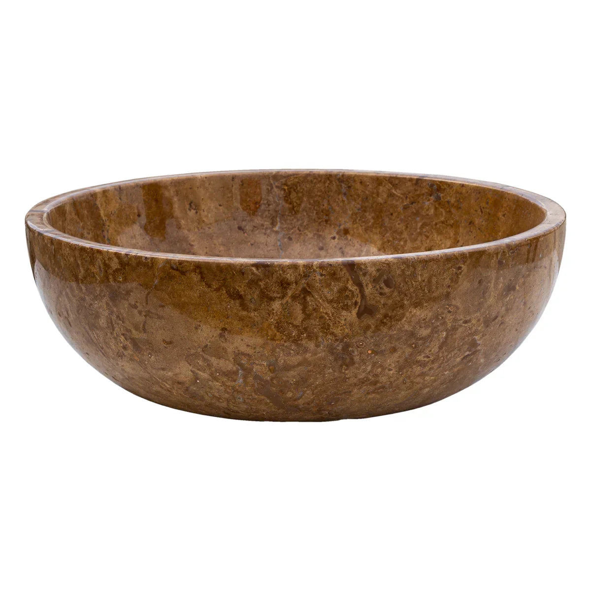 Noce Brown Travertine Natural Stone Above-vanity Bathroom Sink Polished (D)16" (H)6" side view