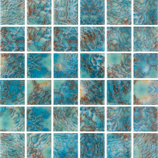 Arrecife Green, 2" x 2" - Glass Tile - view 10