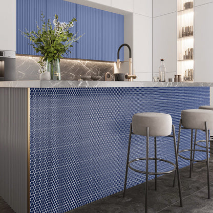 Indigo Blue 12x12 Glossy Penny Round Porcelain Mosaic Tile (10 pack, 9.87 sq ft/case)
