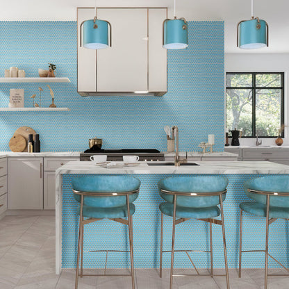 Sky Blue 12x12 Glossy Penny Round Porcelain Mosaic Tile (10 pack, 9.87 sq ft/case) - Sample