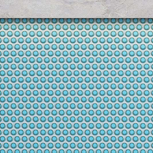 Sky Blue 12x12 Glossy Penny Round Porcelain Mosaic Tile (10 pack, 9.87 sq ft/case)