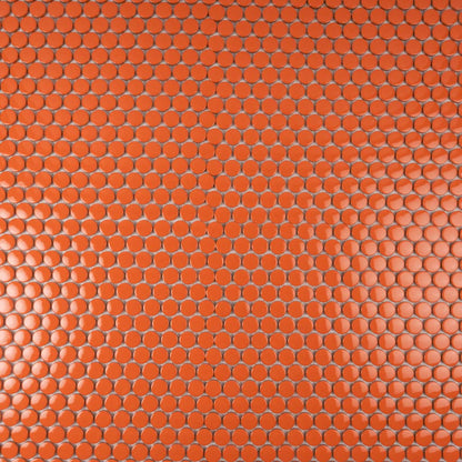 Orange 12x12 Glossy Penny Round Porcelain Mosaic Tile (10 pack, 9.87 sq ft/case) - Sample