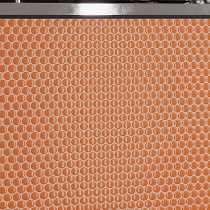 Orange 12x12 Glossy Penny Round Porcelain Mosaic Tile (10 pack, 9.87 sq ft/case)