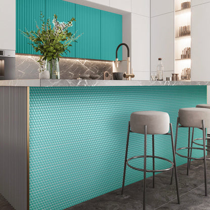 Turquoise 12x12 Glossy Penny Round Porcelain Mosaic Tile (10 pack, 9.87 sq ft/case)