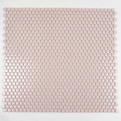 Nude Pink 12x12 Glossy Penny Round Porcelain Mosaic Tile (10 pack, 9.87 sq ft/case)