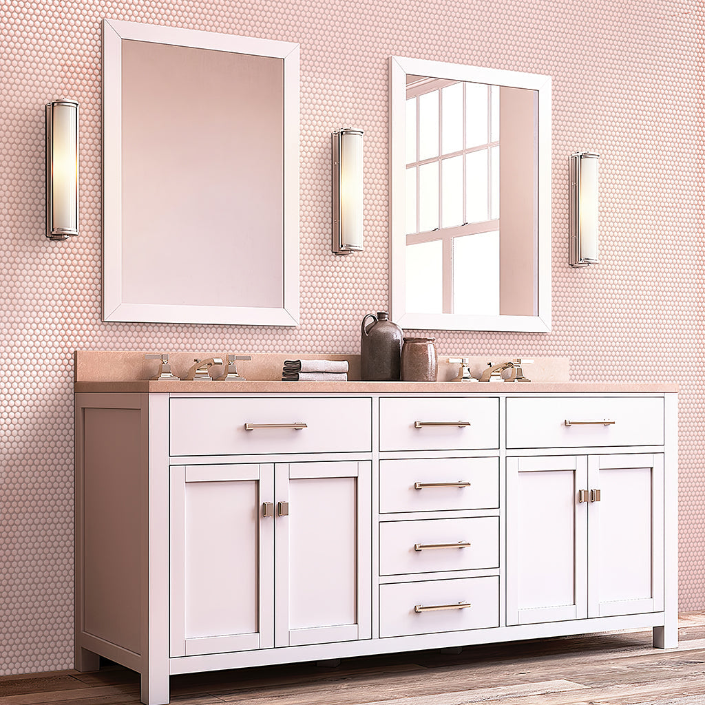 Nude Pink 12x12 Glossy Penny Round Porcelain Mosaic Tile (10 pack, 9.87 sq ft/case)