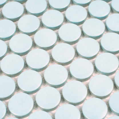 Cyan Blue 12x12 Matte Penny Round Porcelain Mosaic Tile (10 pack, 9.87 sq ft/case)