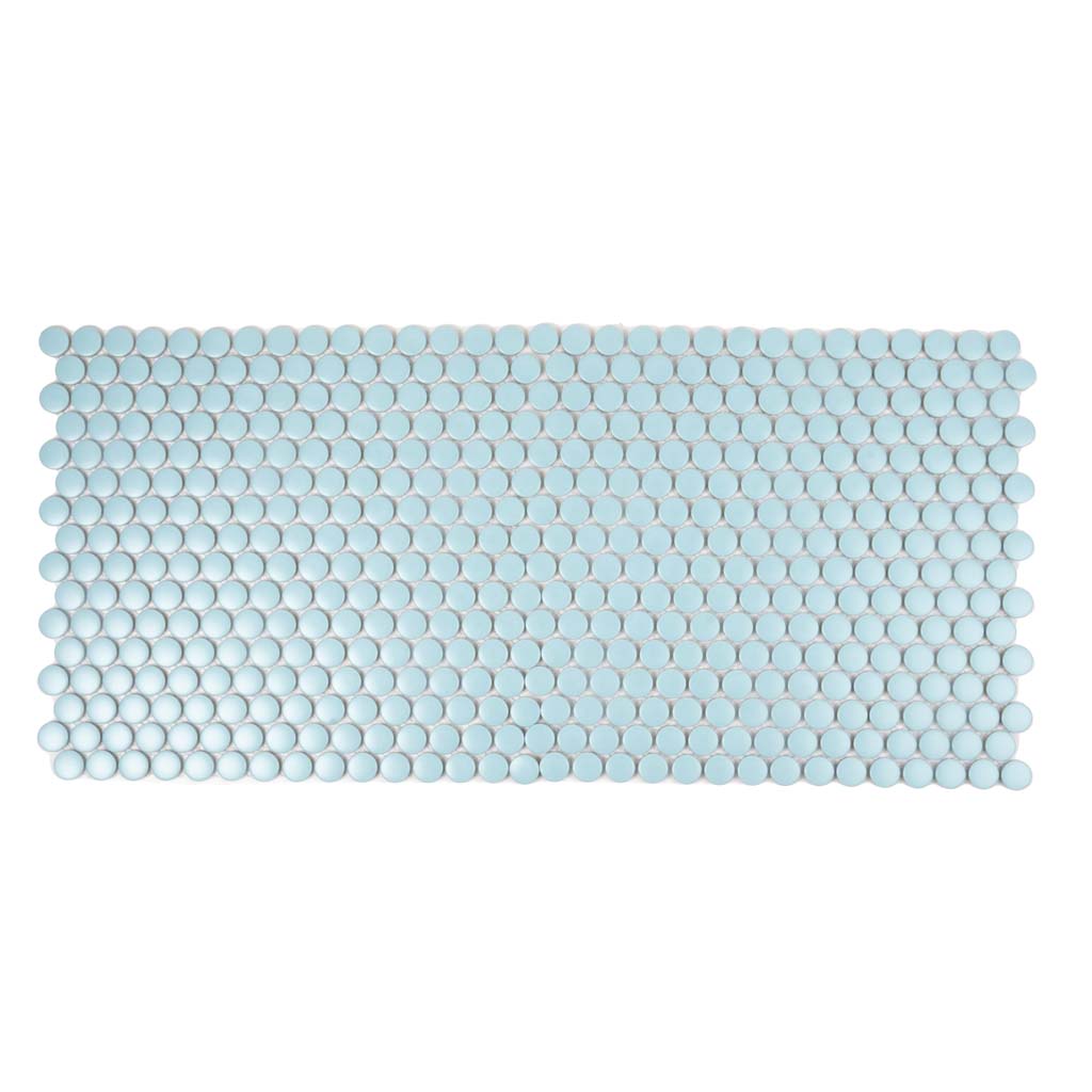 Cyan Blue 12x12 Matte Penny Round Porcelain Mosaic Tile (10 pack, 9.87 sq ft/case)