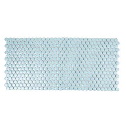 Cyan Blue 12x12 Matte Penny Round Porcelain Mosaic Tile (10 pack, 9.87 sq ft/case)