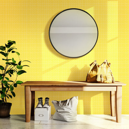 Yellow 12x12 Glossy Penny Round Porcelain Mosaic Tile (10 pack, 9.87 sq ft/case) - Sample