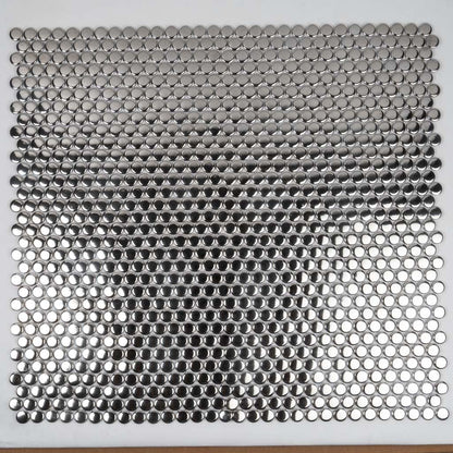 Metallic Silver 12x12 Glossy Penny Round Porcelain Mosaic Tile (10 pack, 9.87 sq ft/case)