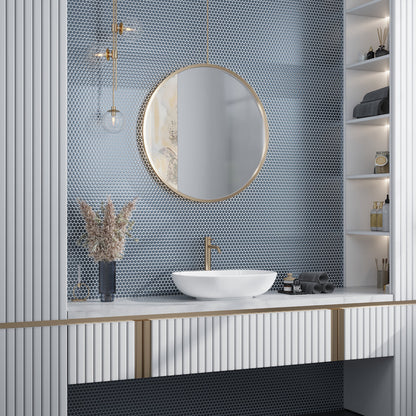 Denim Blue 12x12 Matte Penny Round Porcelain Mosaic Tile (10 pack, 9.87 sq ft/case)