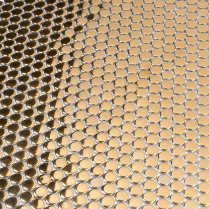 Gold 12x12 Glossy Penny Round Porcelain Mosaic Tile (10 pack, 9.87 sq ft/case)