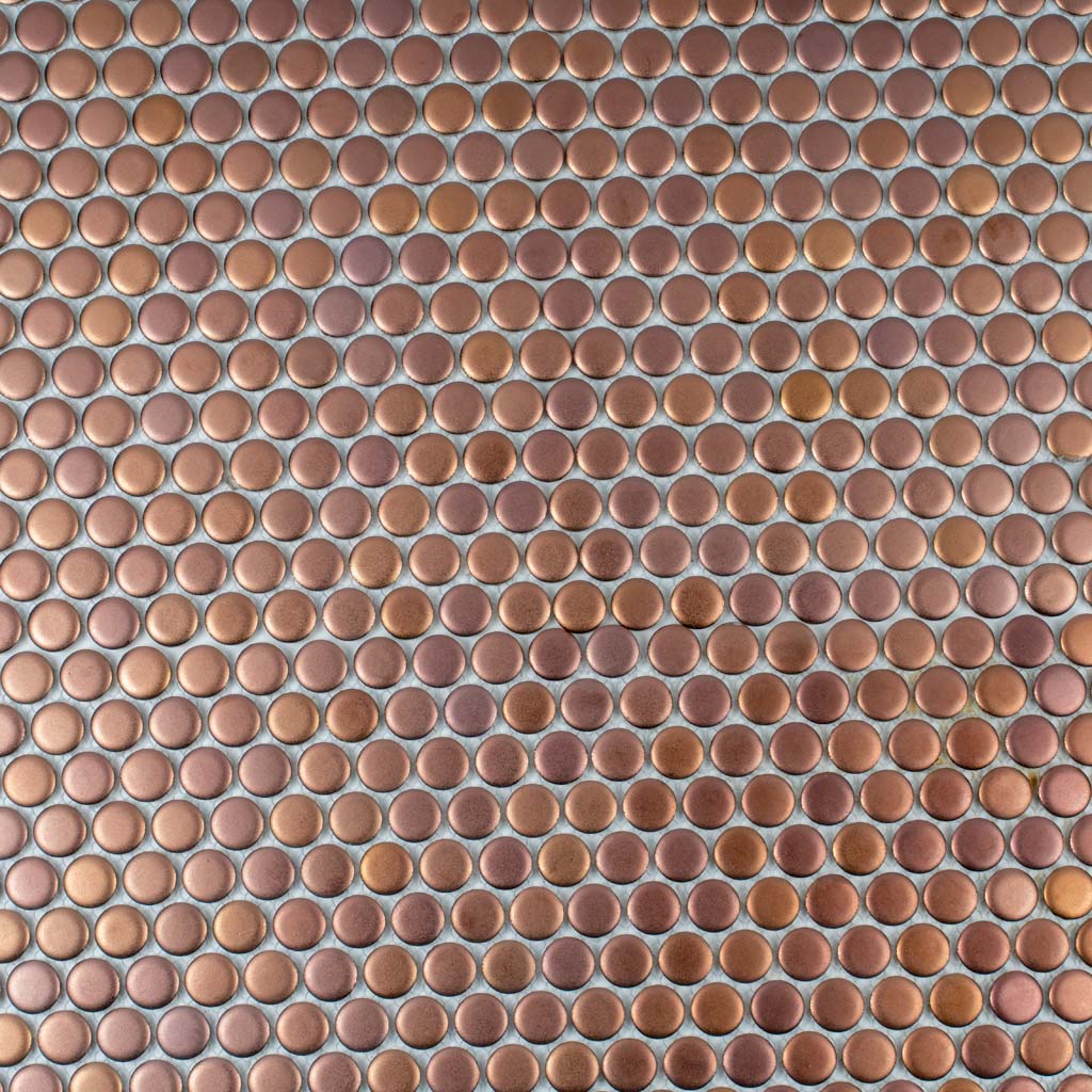 Copper Gold 12x12 Matte Penny Round Porcelain Mosaic Tile (10 pack, 9.87 sq ft/case)
