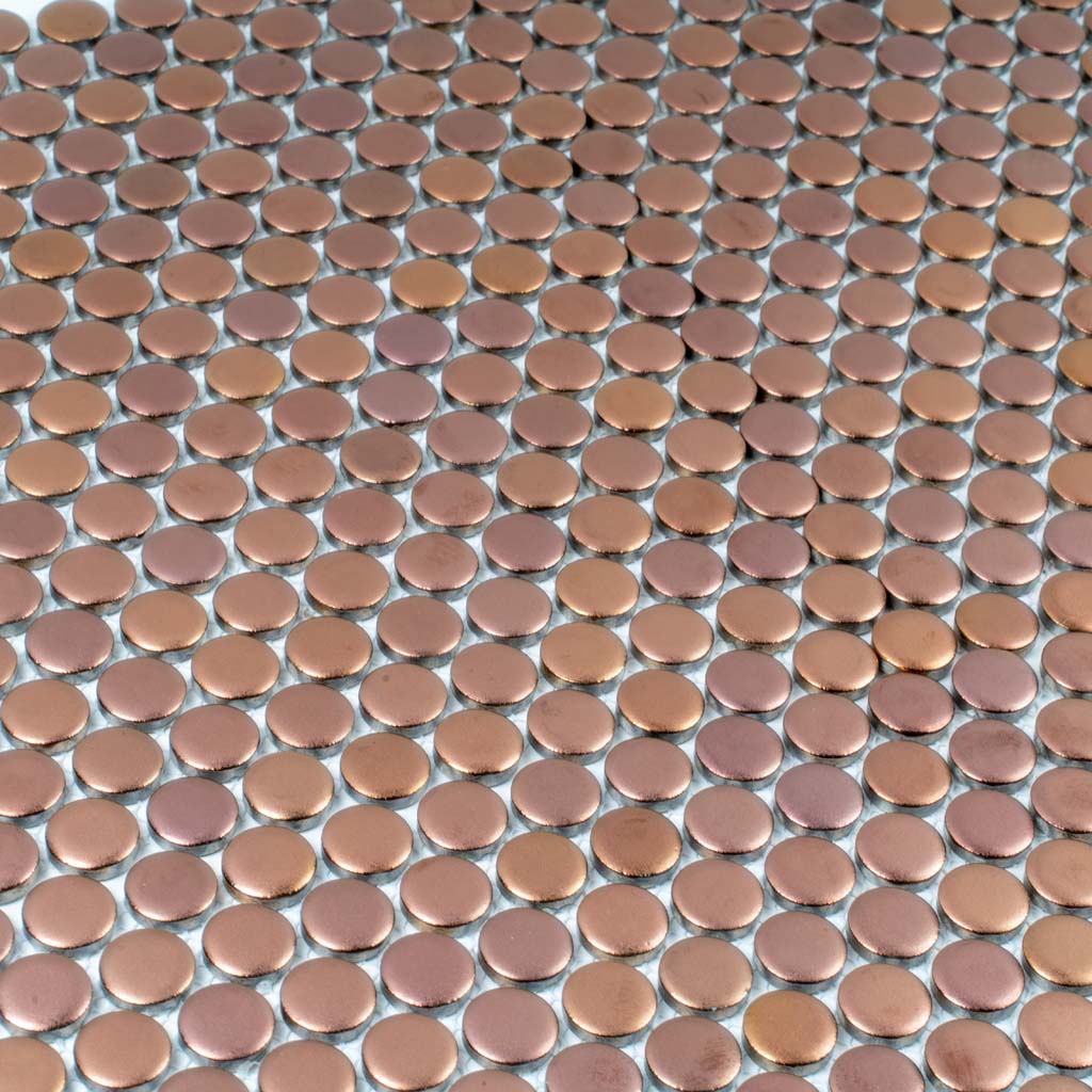 Copper Gold 12x12 Matte Penny Round Porcelain Mosaic Tile (10 pack, 9.87 sq ft/case)