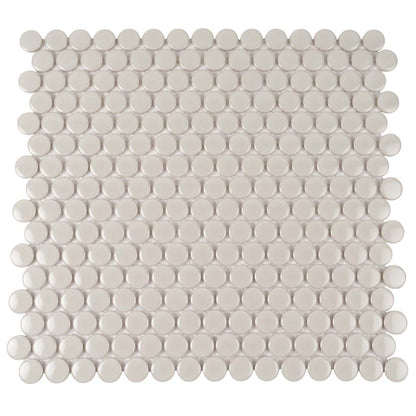 Portland Gray 12x12 Glossy Penny Round Porcelain Mosaic Tile (10 pack, 9.87 sq ft/case)