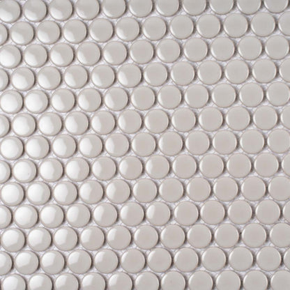 Portland Gray 12x12 Glossy Penny Round Porcelain Mosaic Tile (10 pack, 9.87 sq ft/case) - Sample