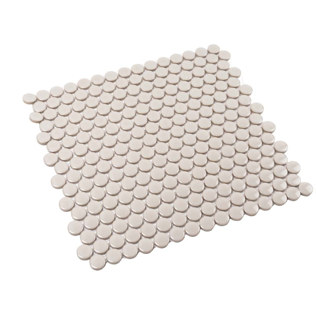 Portland Gray 12x12 Glossy Penny Round Porcelain Mosaic Tile (10 pack, 9.87 sq ft/case)