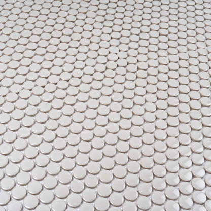 Portland Gray 12x12 Glossy Penny Round Porcelain Mosaic Tile (10 pack, 9.87 sq ft/case) - Sample