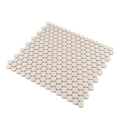 Portland Gray 12x12 Glossy Penny Round Porcelain Mosaic Tile (10 pack, 9.87 sq ft/case)