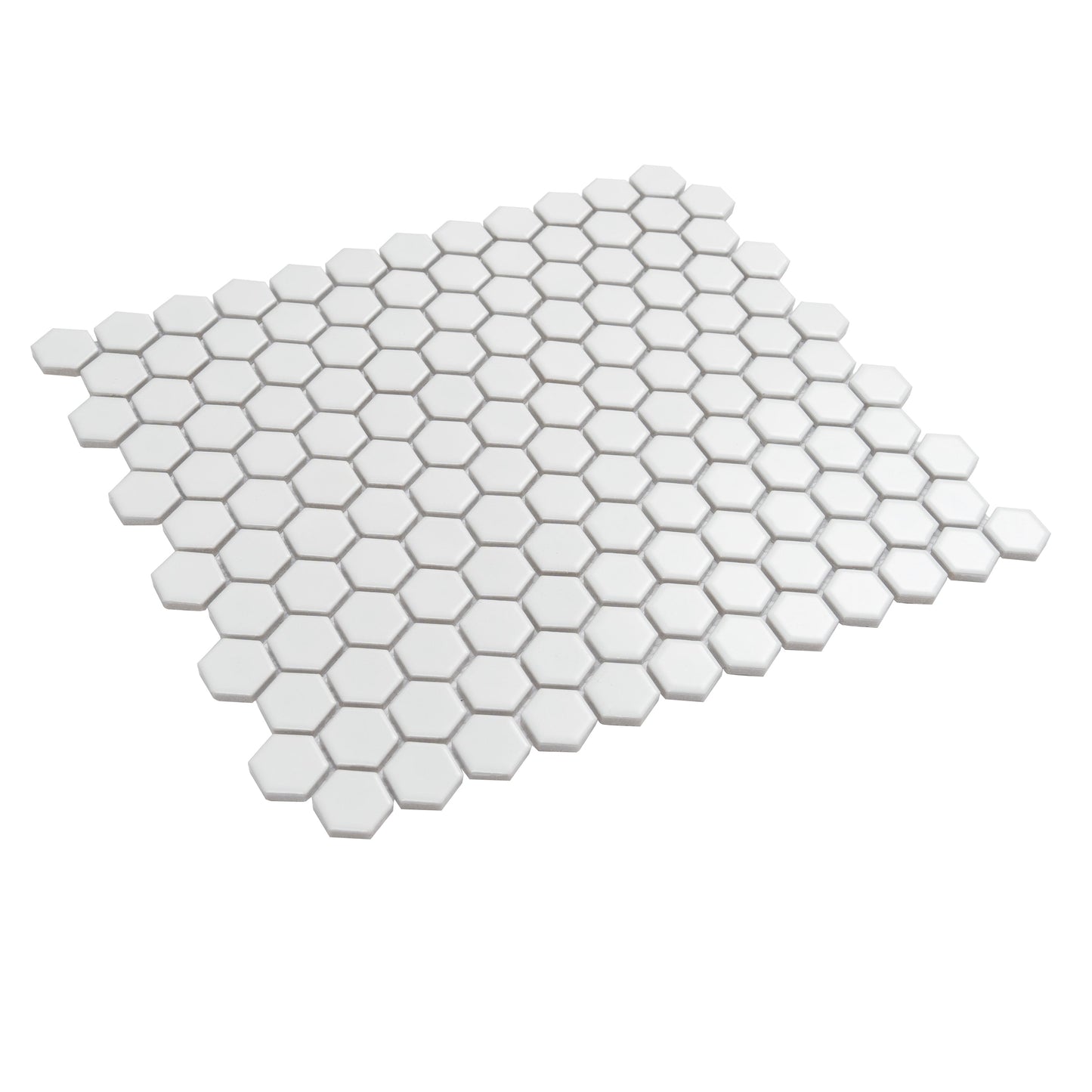 White 10x12 Matte Hexagon Porcelain Mosaic Tile (10 pack, 8.36 sq ft/case) - Sample
