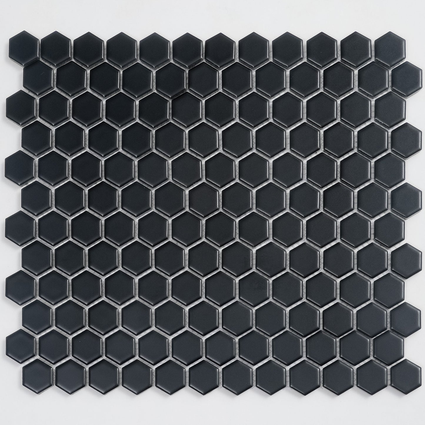Black 10x12 Matte Hexagon Porcelain Mosaic Tile (10 pack, 8.36 sq ft/case) - Sample