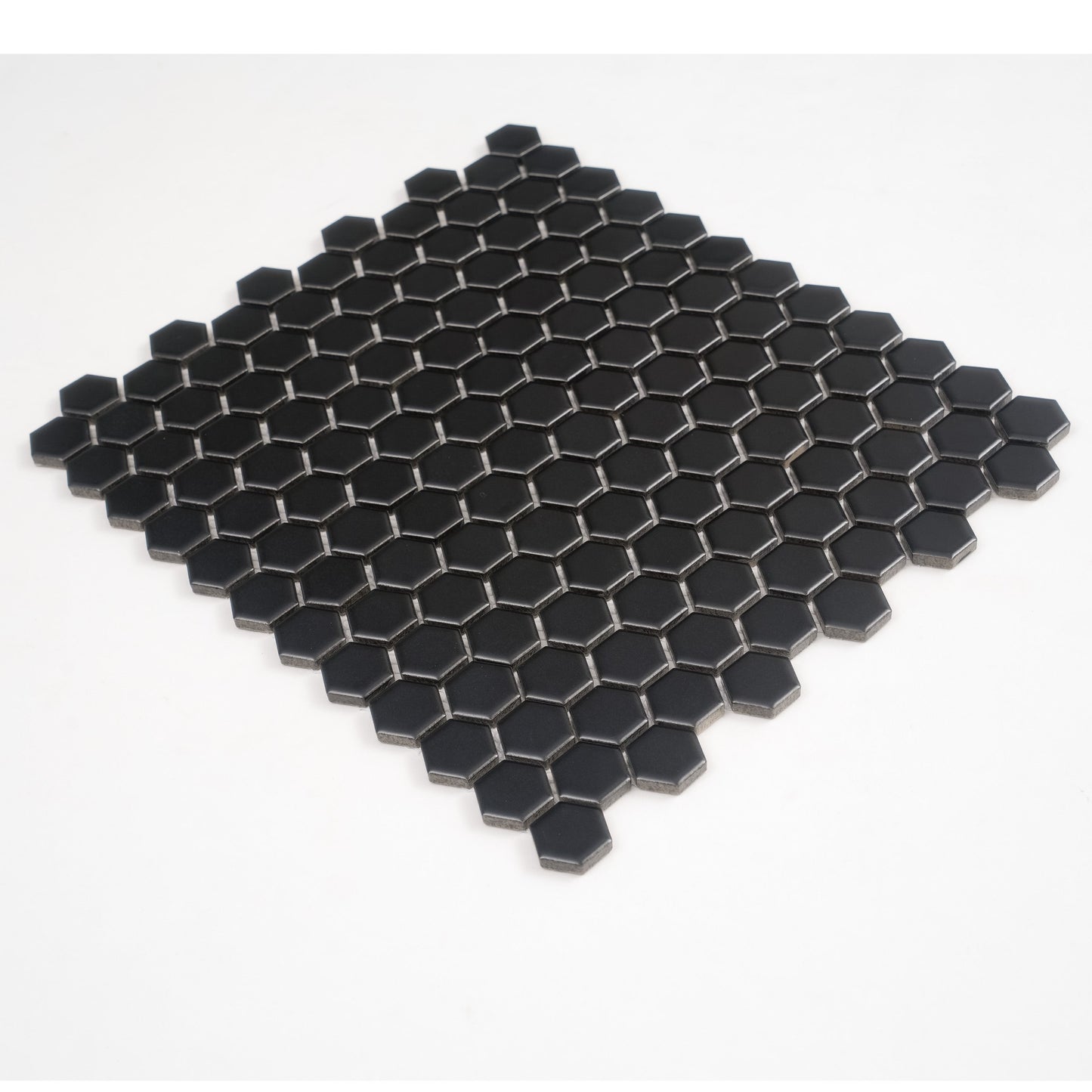 Black 10x12 Matte Hexagon Porcelain Mosaic Tile (10 pack, 8.36 sq ft/case)