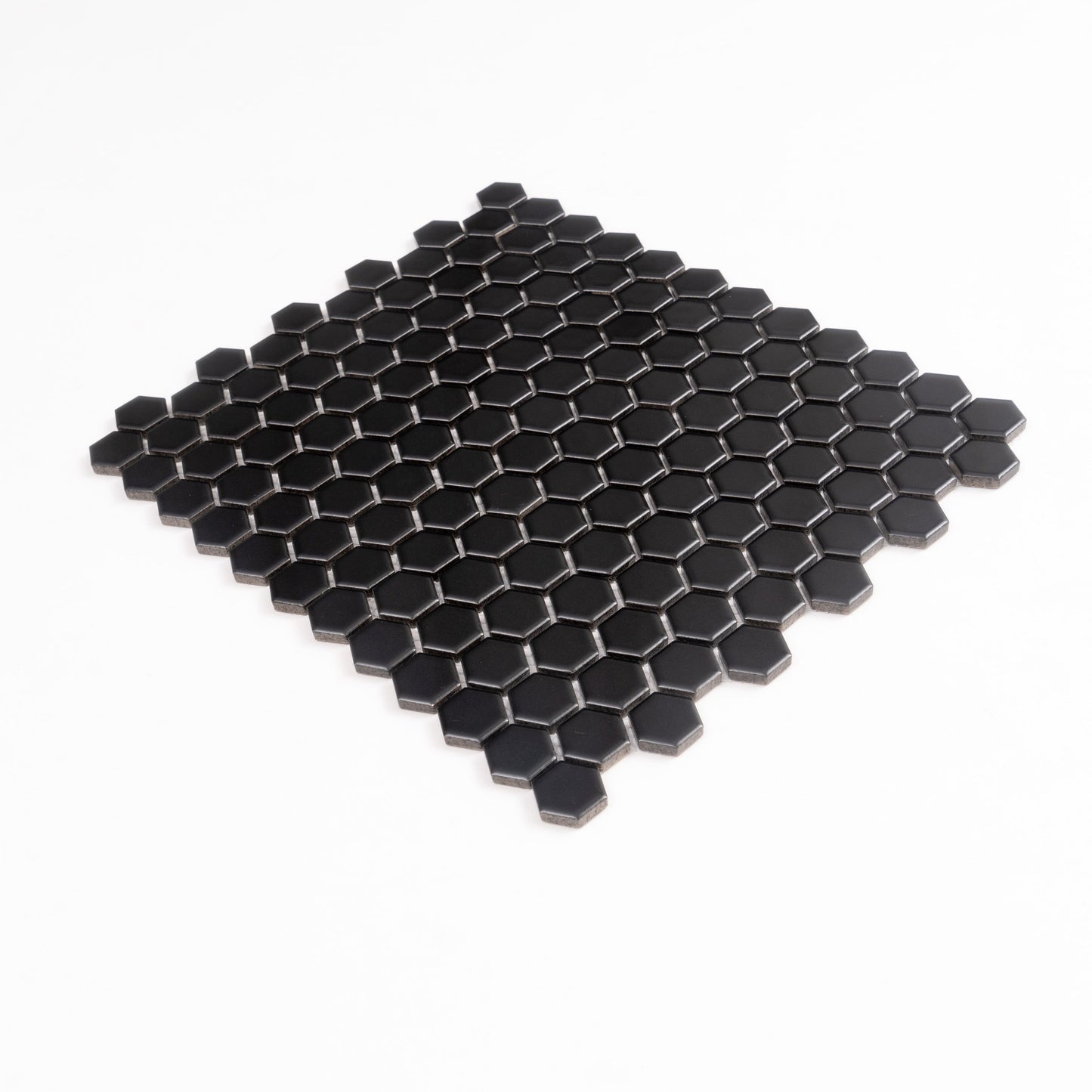 Black 10x12 Matte Hexagon Porcelain Mosaic Tile (10 pack, 8.36 sq ft/case) - Sample