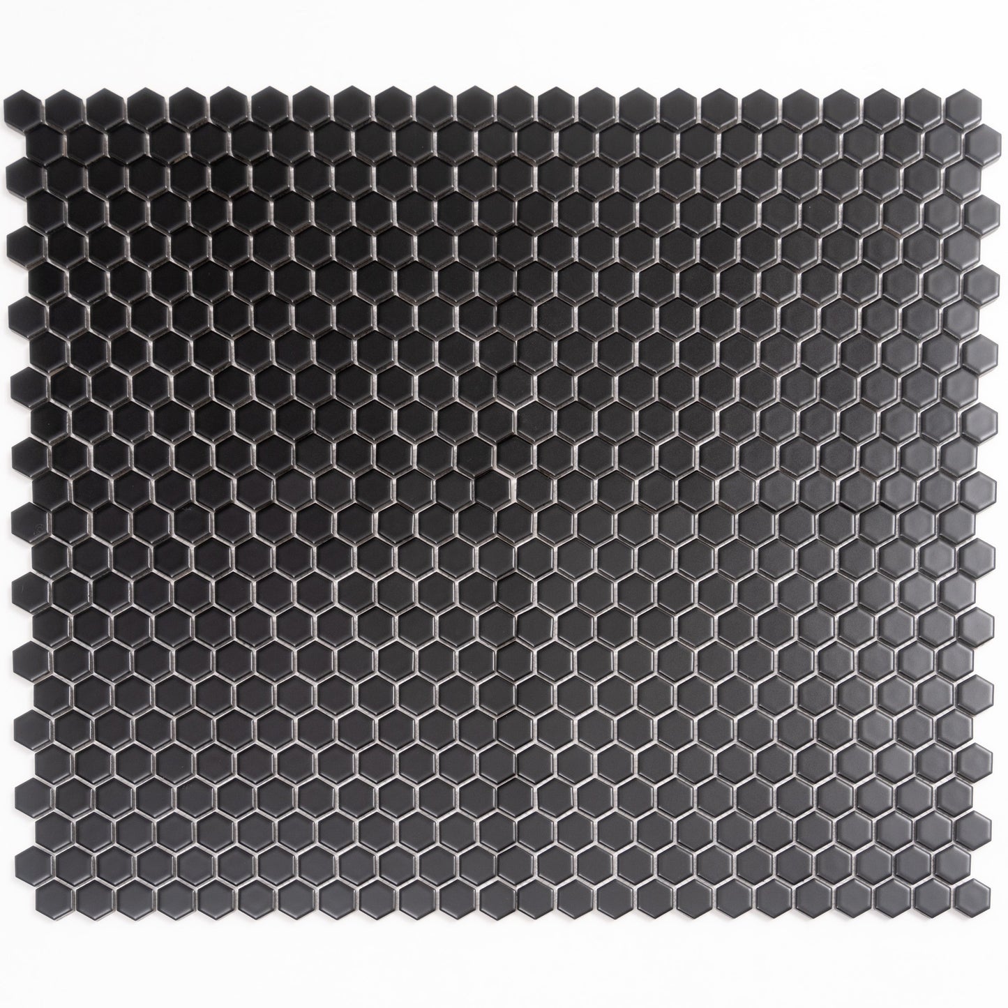 Black 10x12 Matte Hexagon Porcelain Mosaic Tile (10 pack, 8.36 sq ft/case) - Sample