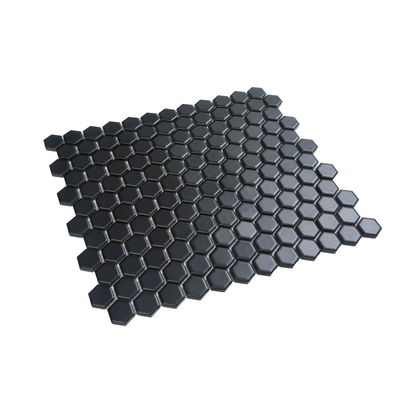 Black 10x12 Matte Hexagon Porcelain Mosaic Tile (10 pack, 8.36 sq ft/case) - Sample