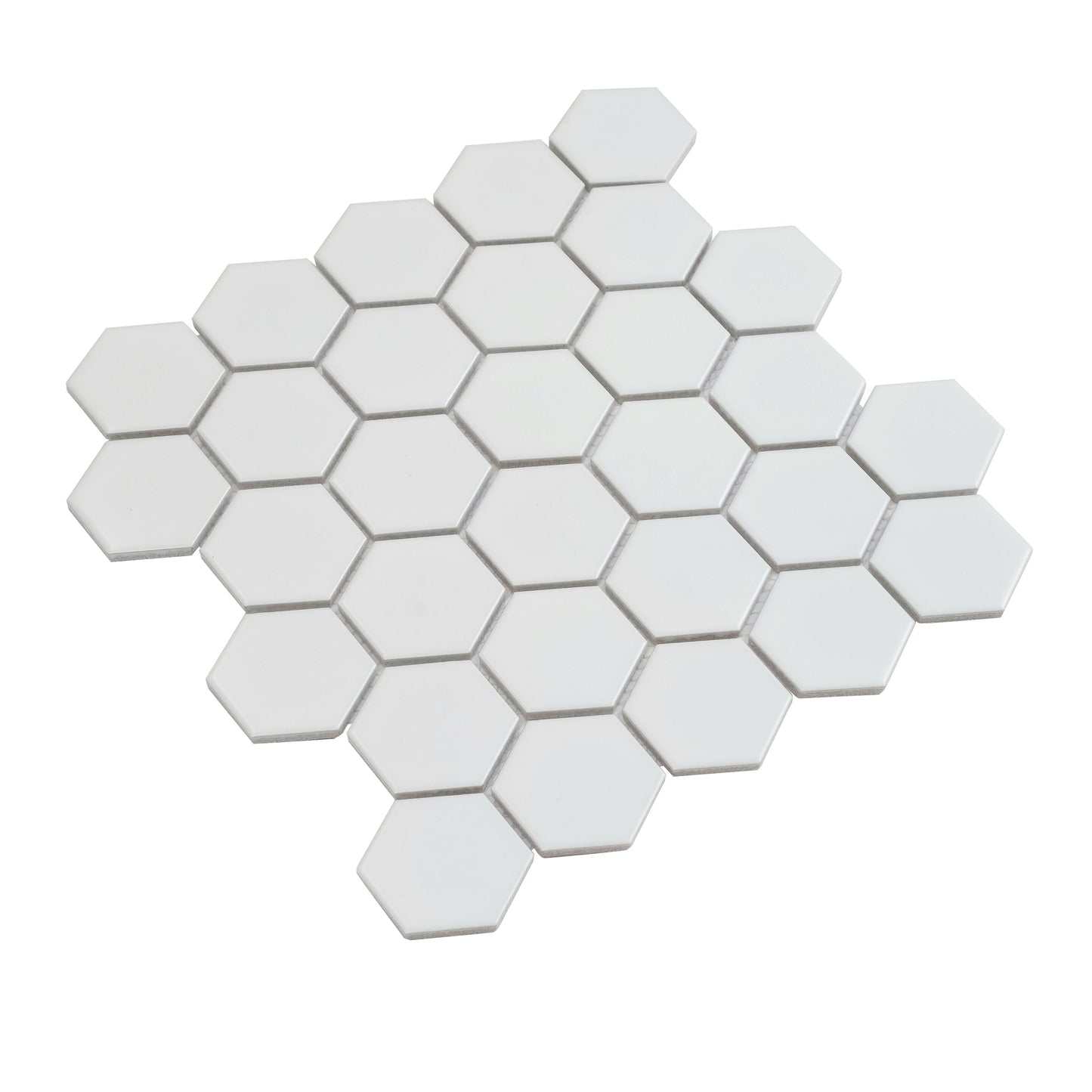 White 11x11 Matte Hexagon Porcelain Mosaic Tile (10 pack, 8.25 sq ft/case) - Sample