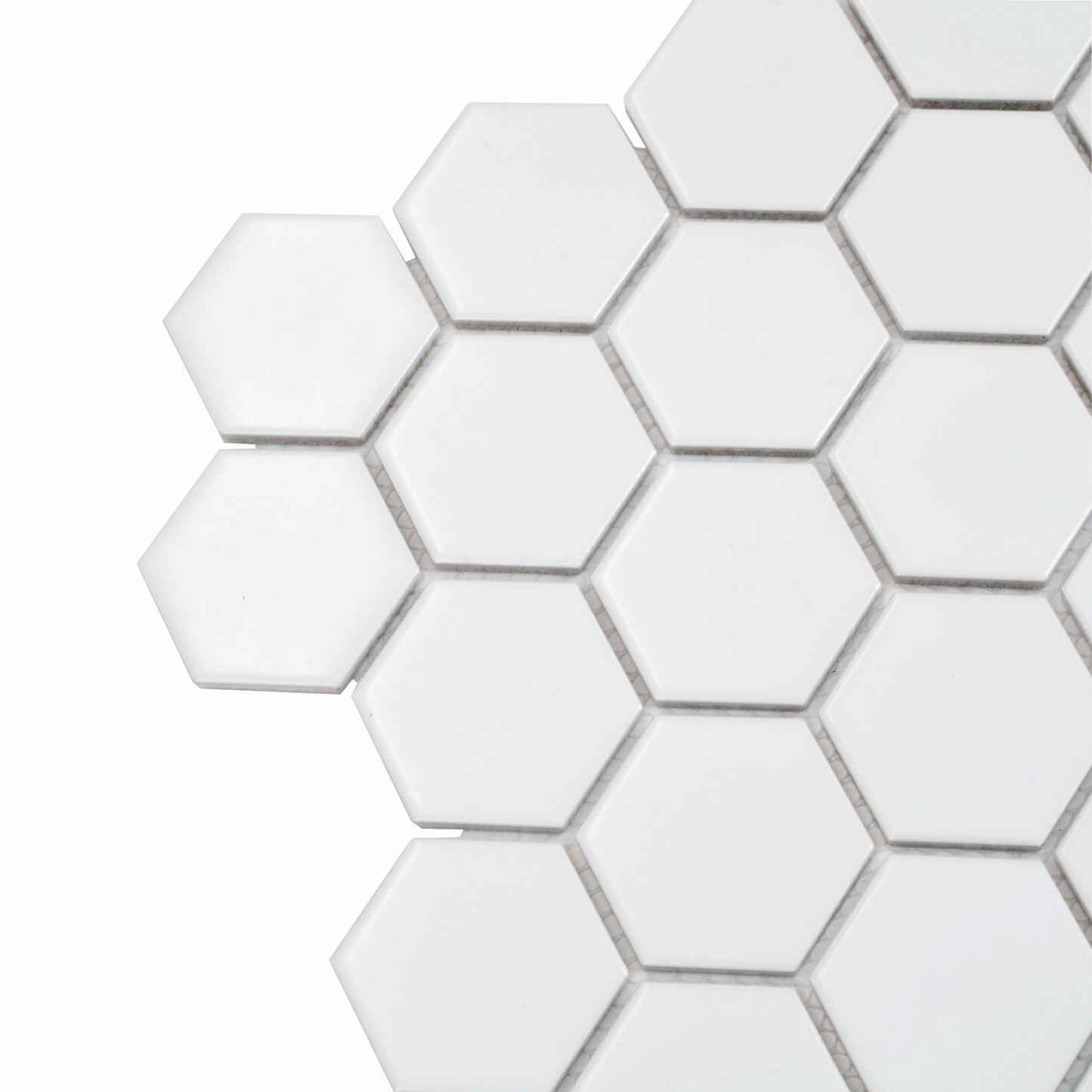 White 11x11 Matte Hexagon Porcelain Mosaic Tile (10 pack, 8.25 sq ft/case) - Sample
