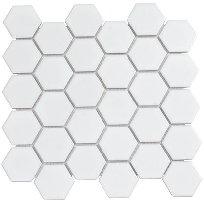 White 11x11 Matte Hexagon Porcelain Mosaic Tile (10 pack, 8.25 sq ft/case)