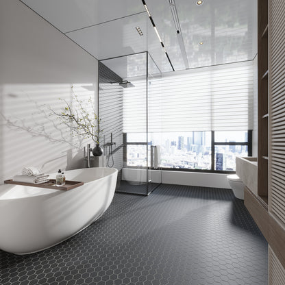 Black 11x11 Matte Hexagon Porcelain Mosaic Tile (10 pack, 8.25 sq ft/case)