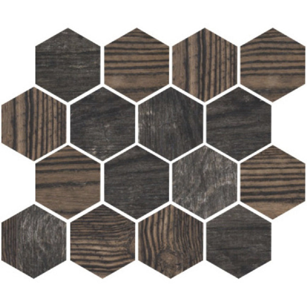 Brown 10x12 Matte Hexagon Porcelain Mosaic Tile (5 pack, 4.02 sq ft/case)