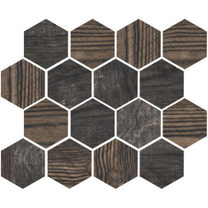 Brown 10x12 Matte Hexagon Porcelain Mosaic Tile (5 pack, 4.02 sq ft/case)