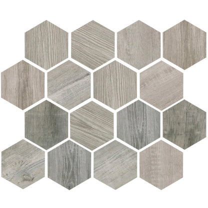 Gray 10x12 Matte Hexagon Porcelain Mosaic Tile (5 pack, 4.02 sq ft/case) - Sample