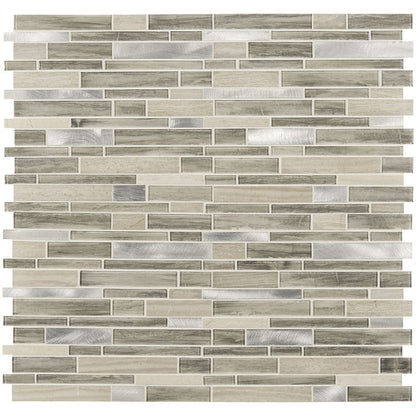 MSI Ocotillo Blend Interlocking Glass Stone Mosaic Tile 12"x12"