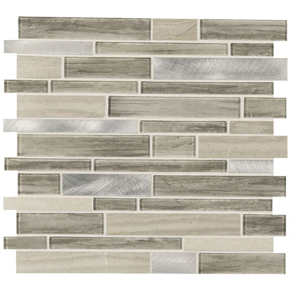 MSI Ocotillo Blend Interlocking Glass Stone Mosaic Tile 12"x12"