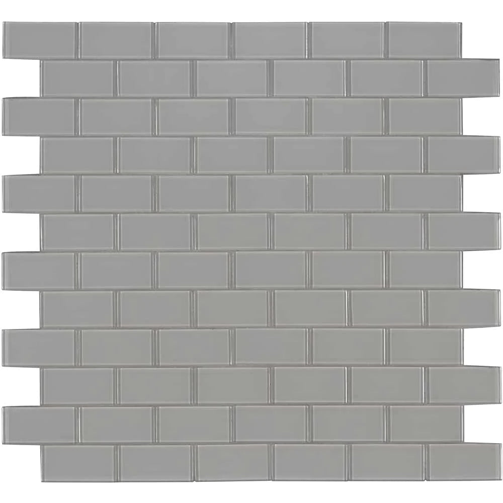 MSI Oyster Gray Subway Glass Mosaic Tile 11.88"x13.88"