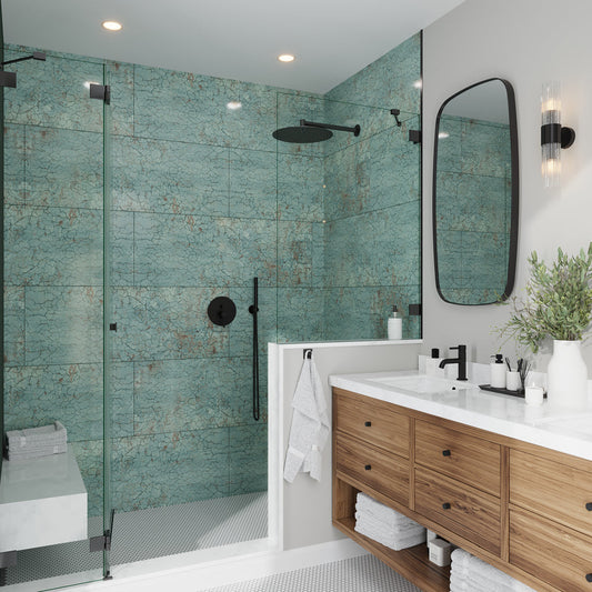 Viridian Green 18x48 Textured Ceramic Large Format Tile (3 pack, 17.23 sq ft/case) - Sample