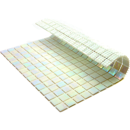 Cotton White 12x12 Uniform Square Glossy Glass Mosaic Tile (20 pack, 20 sq ft/case) - Sample