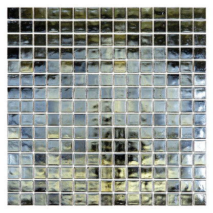 Shimmer Black 12x12 Glossy Uniform Square Glass Mosaic Tile (20 pack, 20 sq ft/case) - Sample