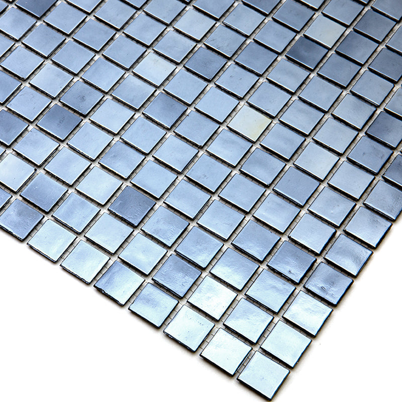 Shimmer Black 12x12 Glossy Uniform Square Glass Mosaic Tile (20 pack, 20 sq ft/case) - Sample
