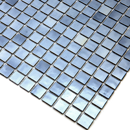 Shimmer Black 12x12 Glossy Uniform Square Glass Mosaic Tile (20 pack, 20 sq ft/case) - Sample