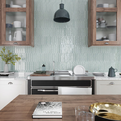 Pistachio Green 2x10 Glossy Picket Ceramic Tile (23 pack, 2.37 sq ft/case)