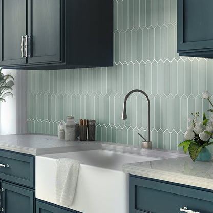 Pistachio Green 2x10 Matte Picket Ceramic Tile (23 pack, 2.37 sq ft/case)