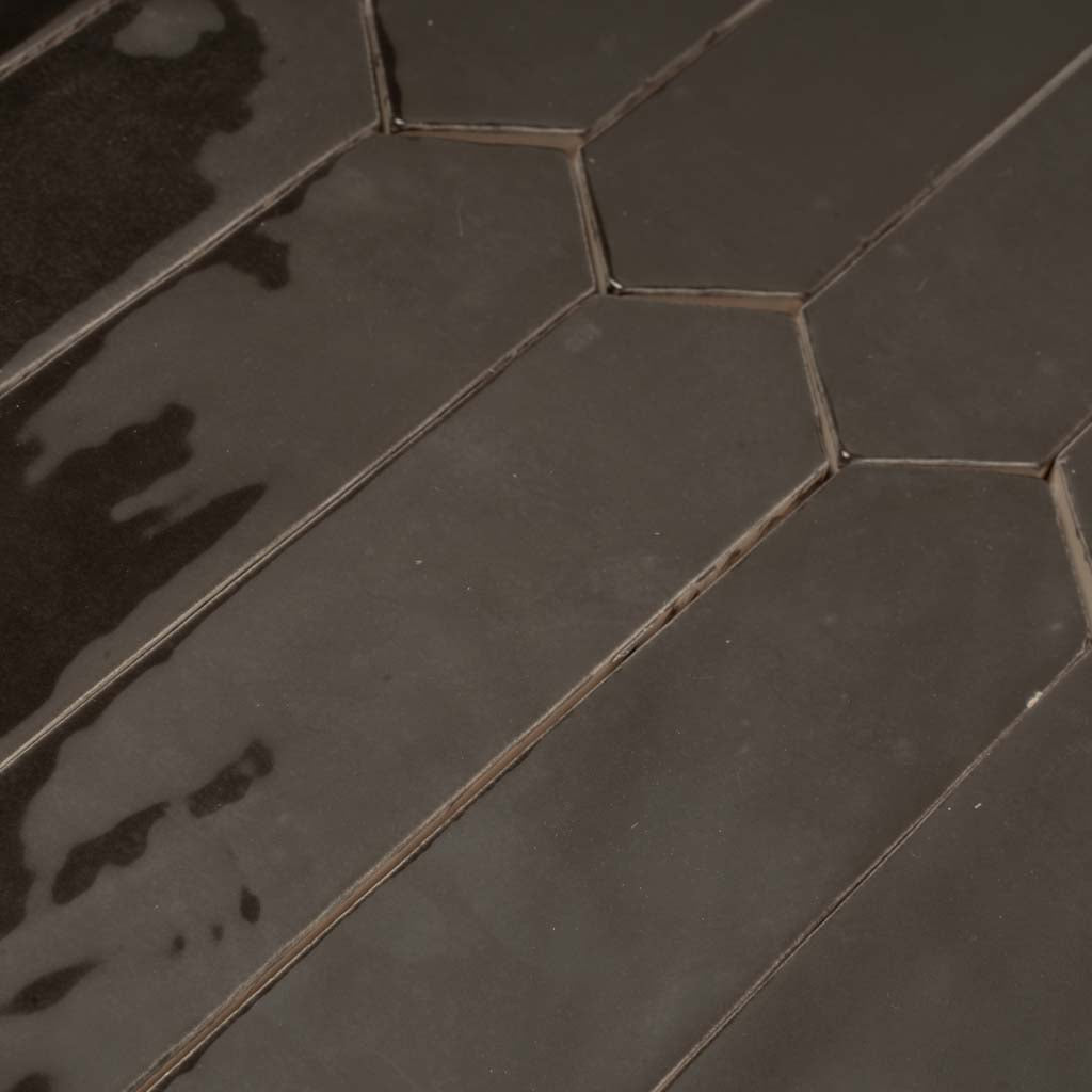 Black 2x10 Glossy Picket Ceramic Tile (23 pack, 2.37 sq ft/case)